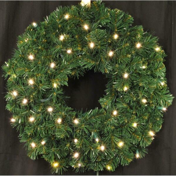 Queens Of Christmas 2 ft. Pre-Lit LED Sequoia Christmas Wreath, Warm White GWSQ-02-LWW